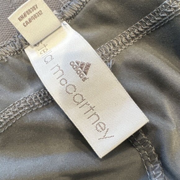 Adidas by Stella McCartney Small Cropped Leggings Gray Mesh Panel Cheetah Print - Picture 3 of 9
